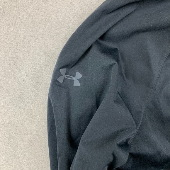 Under Armour Mens Large Anorak Jacket Large Fitted Black Hooded Storm Pullover - Picture 13 of 13